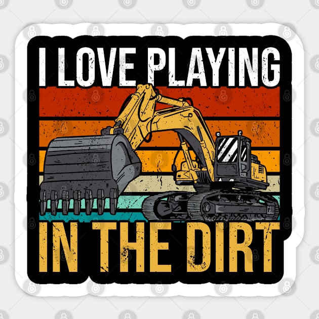 Excavator Heavy Equipment Operator Sticker by medd.art